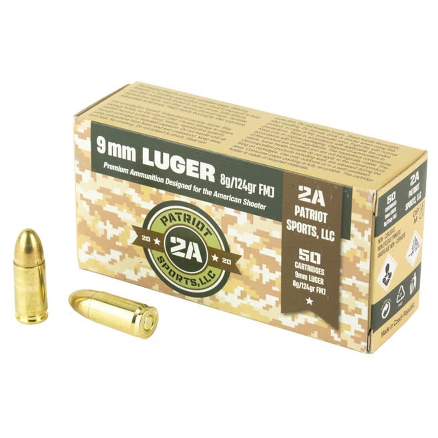 STV TECHNOLOGY AMMO 9MM 124GR FULL METAL JACKET - 50RD