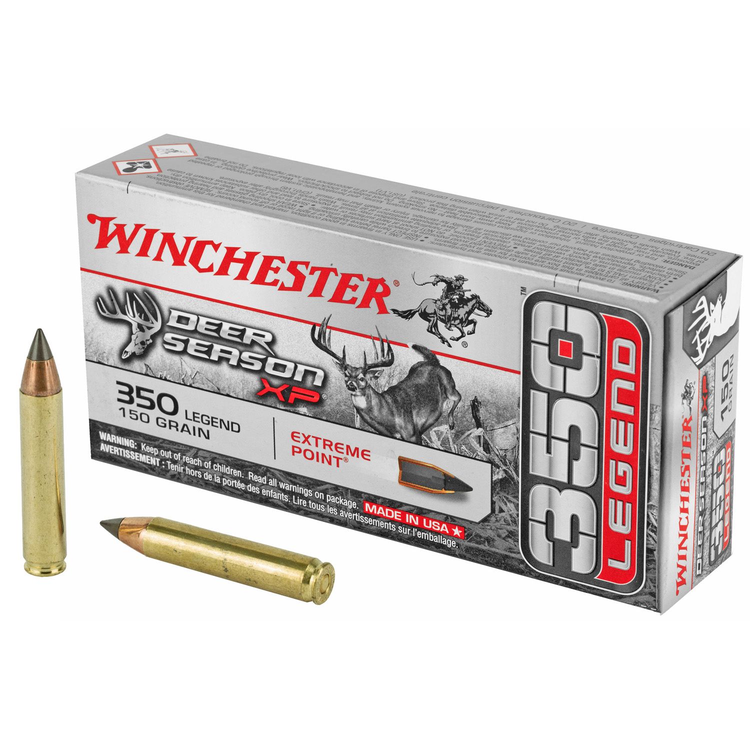 Winchester Ammunition, Deer Season XP, 350 Legend, 150 Grain, Extreme Point Poly Tip, 20 Round Box