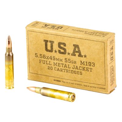 WINCHESTER SGM193KW SERVICE GRADE RIFLE AMMO 5.56 NATO, FMJ, M193, 55GR, 20 RND