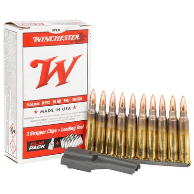 WINCHESTER USA 5.56X45 55GR FMJ 3-STRIP CLPS 30RD 20BX/CS