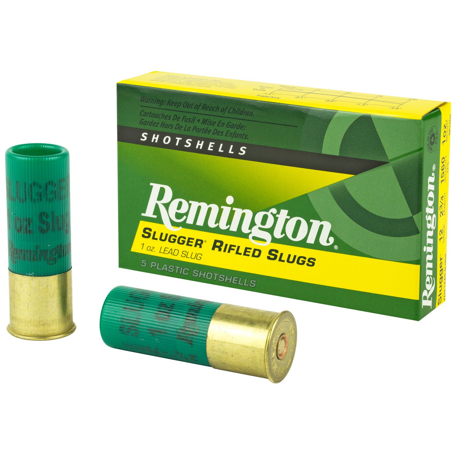 REMINGTON 12GA Slugger, 2.75&quot; 1OZ Slug, 5RD/BX, 047700020907, 20300
