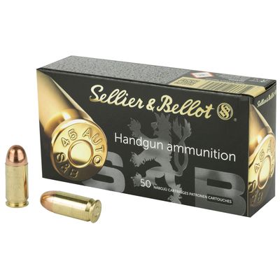 SELLIER &amp; BELLOT, PISTOL, 45ACP, 230 GRAIN, FULL METAL JACKET, 50 ROUND BOX