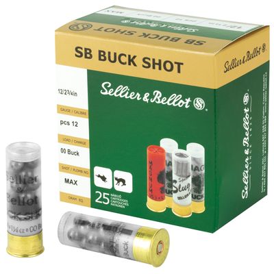 S&amp;B 12GA, 2.75" 12P 00BK, 25RD/BX, SB12BSC