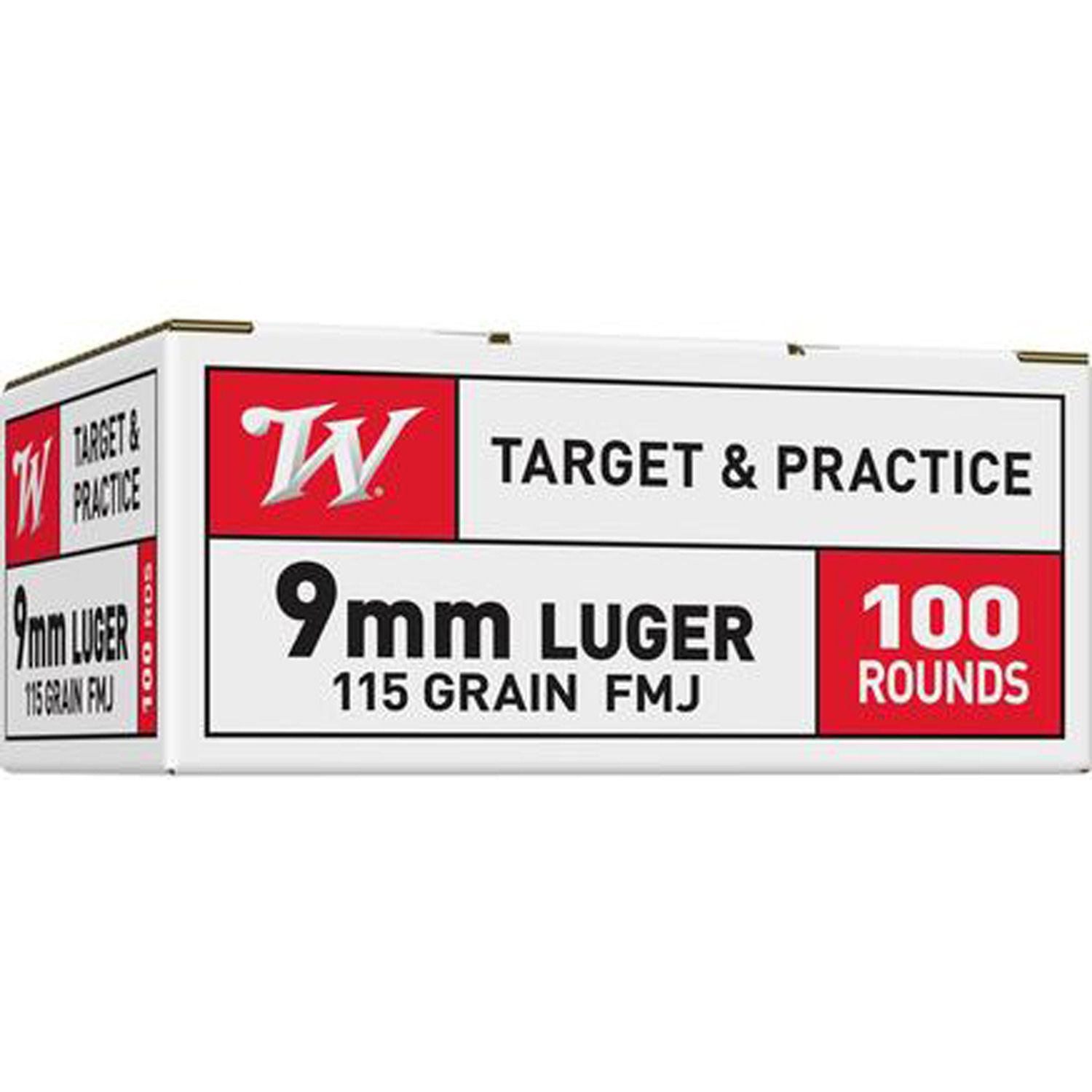 Winchester 9mm 115GR FMJ 100RD/BX, 020892212978, USA9MMVP