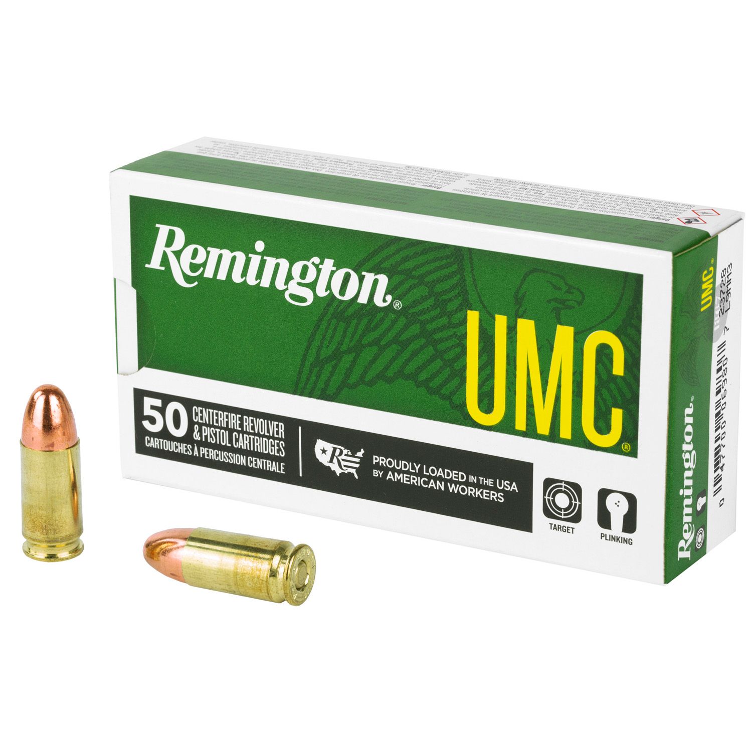 REMINGTON 9MM UMC, 115GR FMJ, 50RD/BX,  047700069807, 23728