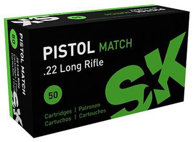 SK .22LR Pistol Match, 40GR LRN, 50RD/BX, RK420114