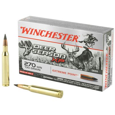 Winchester Ammunition, Deer Season, 270 Win, 130 Grain, Extreme Point Polymer Tip, 20 Round Box