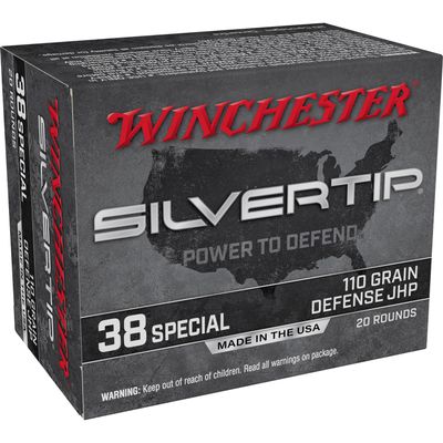 WINCHESTER SILVERTIP PISTOL 38 SPECIAL 110 GRAIN HOLLOW POINT 20 RDS