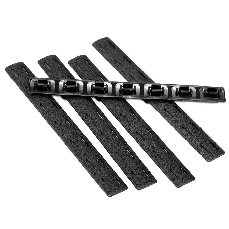 BRAVO COMPANY, 5.5&quot; MCMR RAIL PANEL KIT, M-LOK COMPATIBLE, 5 PACK, BLACK, 812526021557, BCM-MCMR-RP-BLK-5