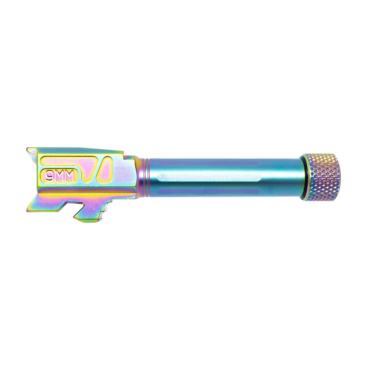 FAXON FIREARMS MATCH SERIES GLOCK 43 THREADED BARREL, 9MM CALIBER, 416-R STAINLESS STEEL, CHAMELEON PVD