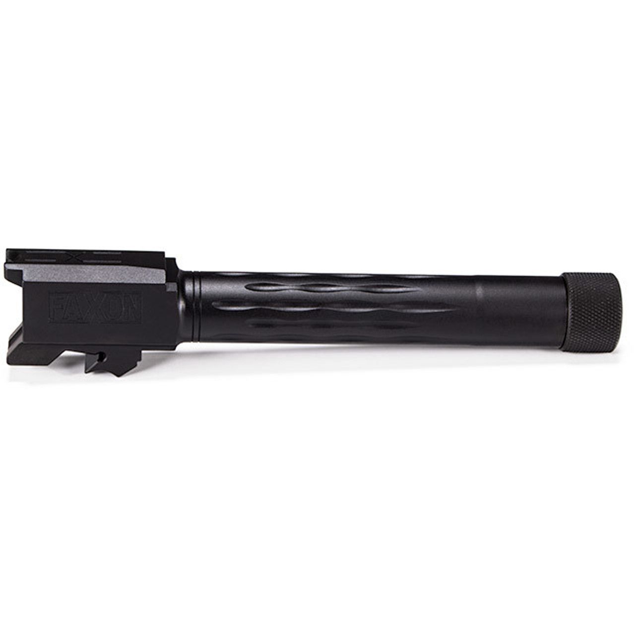 FAXON MATCH SERIES BARREL FOR SIGÂ® P320 COMPACT W/ PATENTED FLAME FLUTING, 416-R STAINLESS, QPQ NITRIDE, THREADED