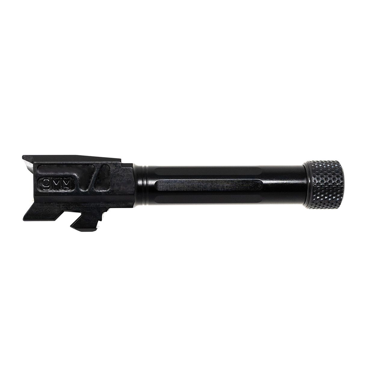FAXON MATCH SERIES STRAIGHT FLUTED BARREL FOR G43/G43X, 1/10 TWIST, 416-R MATERIAL, BLACK NITRIDE FINISHED, TARGET CROWNED, THREADED