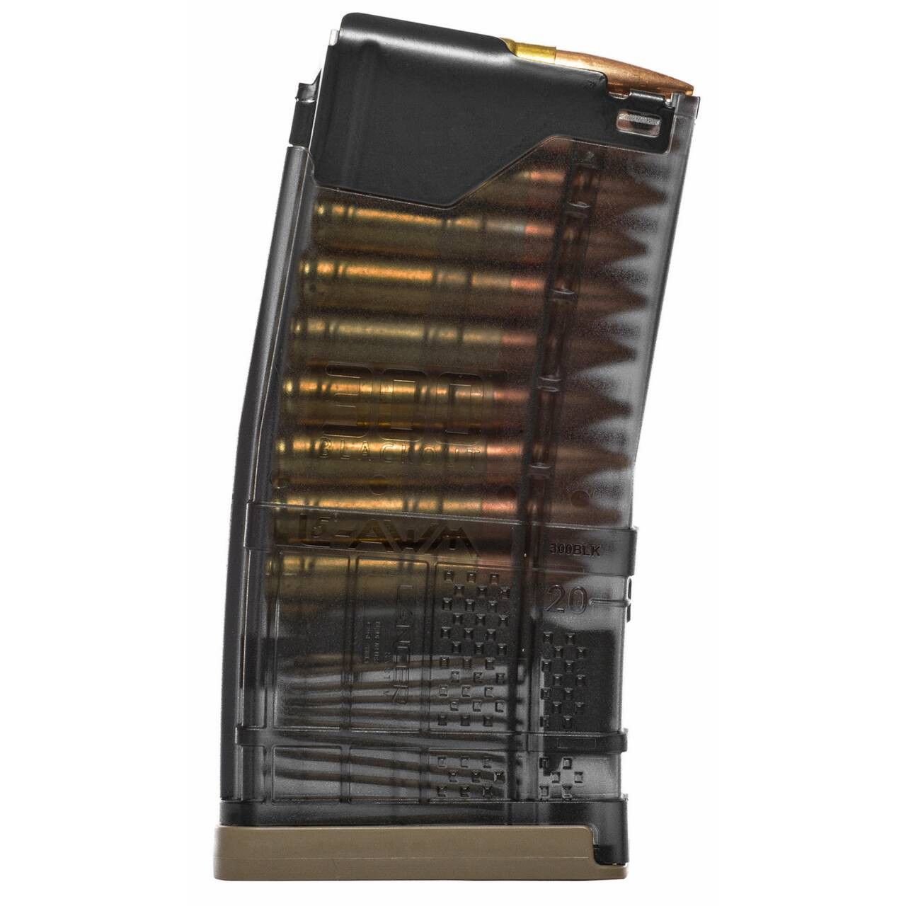 LANCER MAGAZINE L5 .300 BLACKOUT TRANSLUCENT SMOKE 20RD