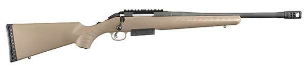 RUGER AMERICAN RIFLE .450 BUSHMASTER ADJUSTABLE TRIGGER 16&quot; BARREL FDE/BLACK FINISH