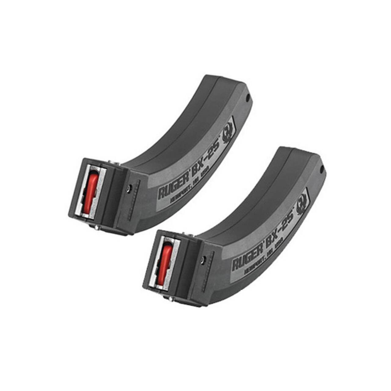 RUGER, MAGAZINE, 22LR, 25 ROUNDS, FITS 10/22, POLYMER, BLACK, 2-PACK