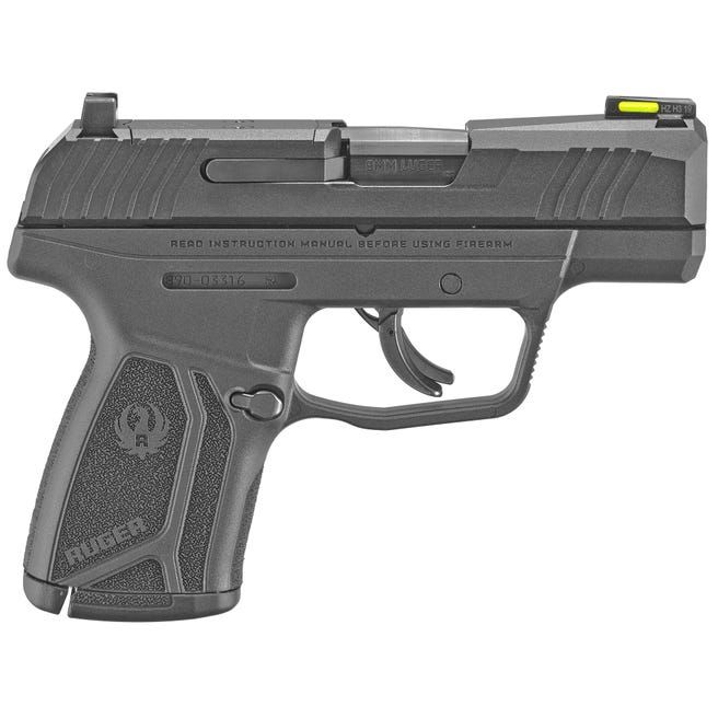 RUGER, MAX-9 STRIKER FIRED, SUB-COMPACT, 9MM, 3.2&quot; BARREL, BLACK OXIDE FINISH, POLYMER FRAME, THUMB SAFETY, OPTIC READY, FRONT TFO NIGHT SIGHT, 10RD, 2-10RD MAGAZINES