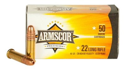 Armscor Precision .22 Long Rifle 40 Grain Solid Point, 4806015500124, 50012PH