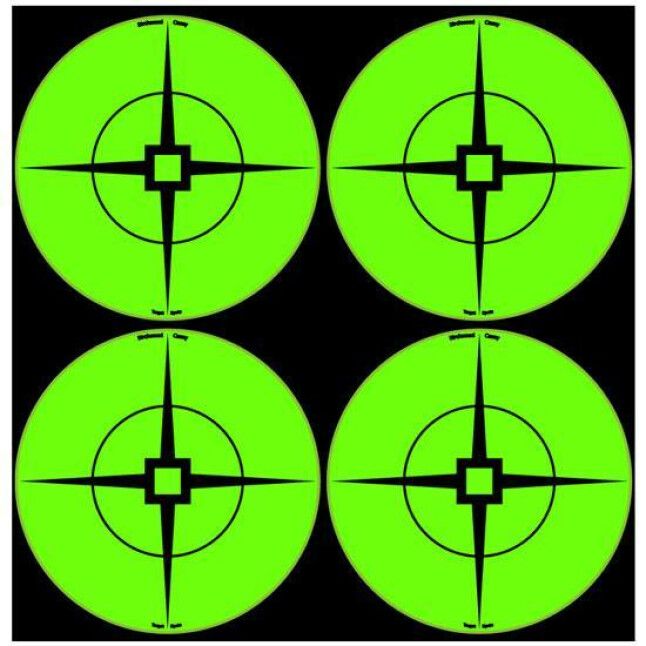 Birchwood Casey Self Adhesive 3&quot; Target Spots Atomic Green 40 Pack, 029057339338, 33933