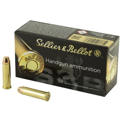 Sellier &amp; Bellot .357 Magnum Ammunition 50 Rounds FMJ 158 Grains, 754908500536, SB357A