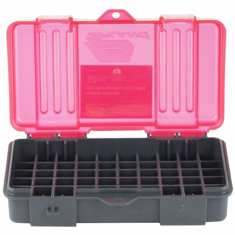 Plano Ammunition Field Box .380 Auto/9mm Holds 50 Rounds Charcoal/Rose, 024099122450, 122450