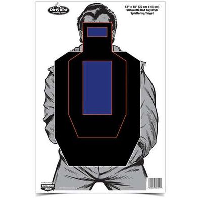 BIRCHWOOD CASEY DIRTY BIRD 12&quot; X 18&quot; BAD GUY IPSC SILHOUETTE TARGET - 8 CT.
