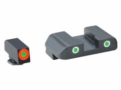 AmeriGlo ProGlo Orange outline Front Classic Green White outline Rear Glock, 644406905844, GL-241