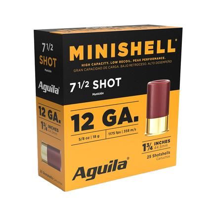Aguila Minishell Shotshells 12ga 1-3/4&quot; 5/8oz 1200 fps #7.5 25/ct, 640420017020, 1CHB1387