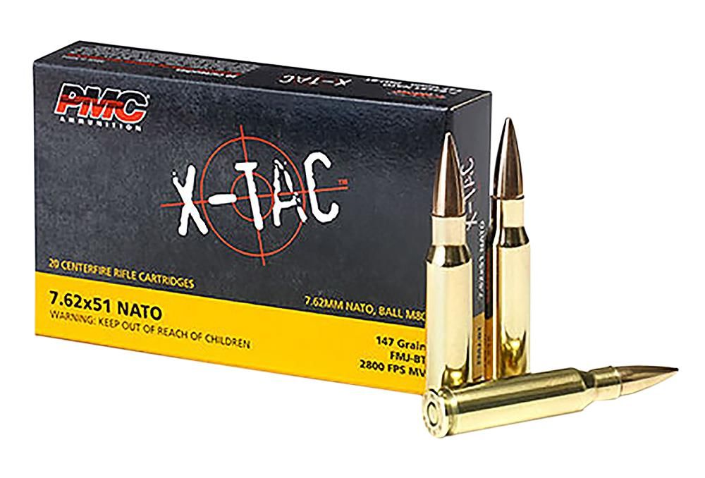 PMC X-Tac Rifle Ammunition .308 Win (7.62x51) 147gr FMJ-BT 2800 fps 20/ct, 741569010153, 7.62X