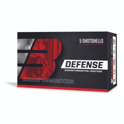 Barnes Defense Buckshot Shotshells 12ga 3&quot; 15 plts 1225 fps #00 5/ct, 716876121502, 32011