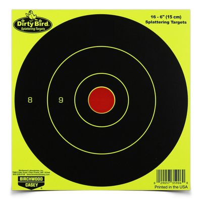 Birchwood Casey Dirty Bird Chartreuse Targets 6&quot; Bullseye 16 Pack