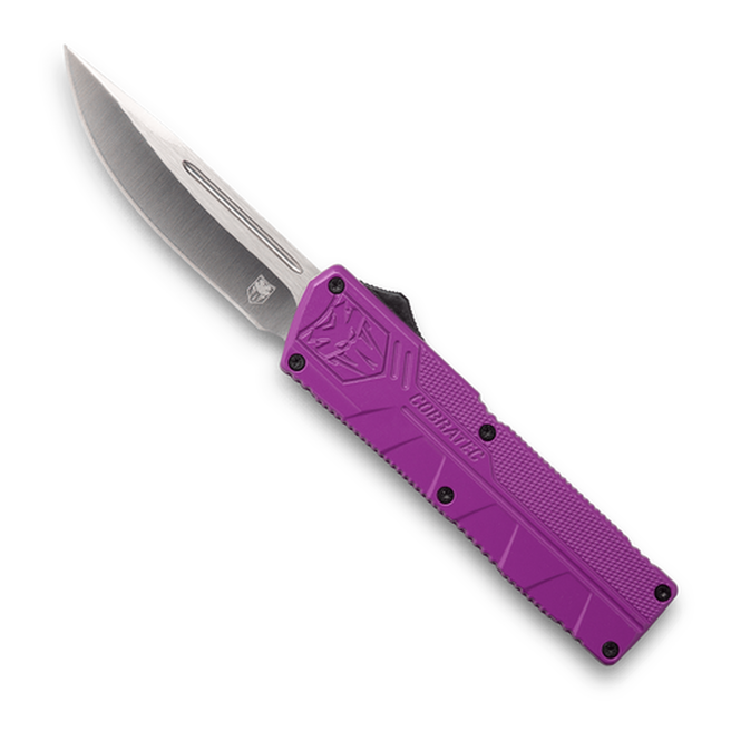 Cobratec Lightweight OTF Drop Point 3.25&quot; Blade Purple, 099654026498, PURCTLWDNS