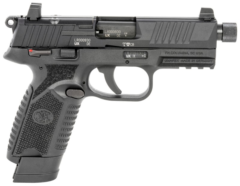 FNH 502 Tactical 22LR Rimfire Semi Auto Pistol, BLK, 845737013295, 66-101010