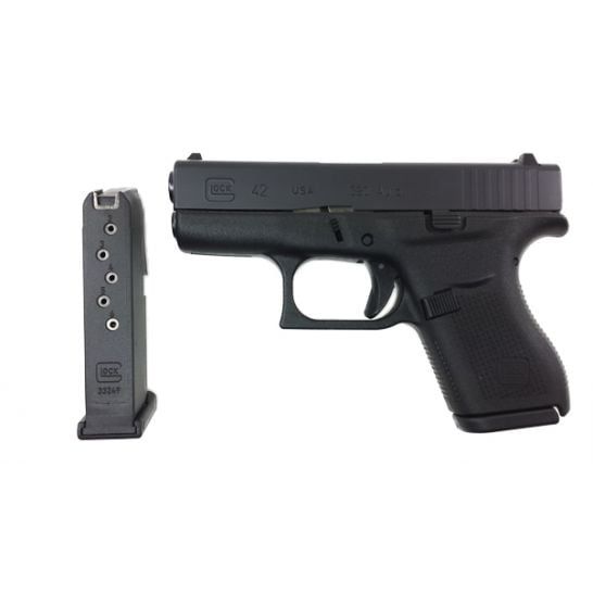 GLOCK 42 .380 ACP Pistol, 2/6RD, BLK, USA, 764503910616, UI-42502-01