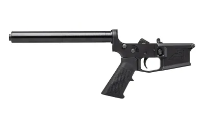 M4E1 RIFLE COMPLETE LOWER RECEIVER W/ A2 GRIP, NO STOCK - ANODIZED BLACK, 840014607853, APAR600114