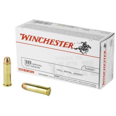 Winchester USA Handgun Ammunition .38 Spl 130 gr FMJ 50/ct, 020892201927, Q4171