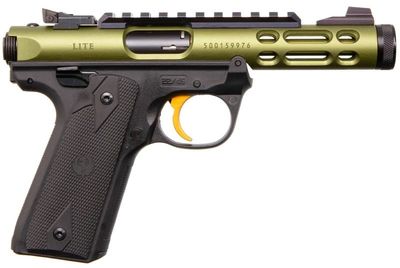 Ruger MARK IV Lite .22LR 22/45 Pistol, (2)10rd, Green/BLK/GOLD, 43933, 736676439331