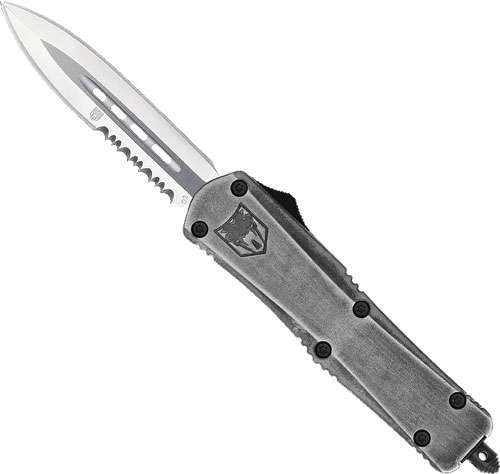 COBRATEC MEDIUM FS3 OTF STONE WASH 3&quot; D2 DAGGER 1 SIDE SRRTD, 099654035841, MSWFS3DAG1SS