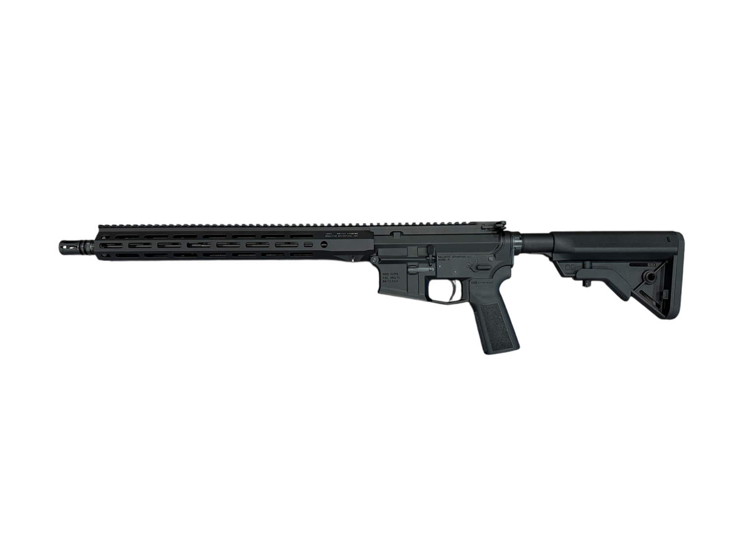B.A. DCP3 ENHANCED 16&quot; 5.56 MID HANSON, 15&quot; LOGIC, B5 FURNITURE, BLK ANO, RB038