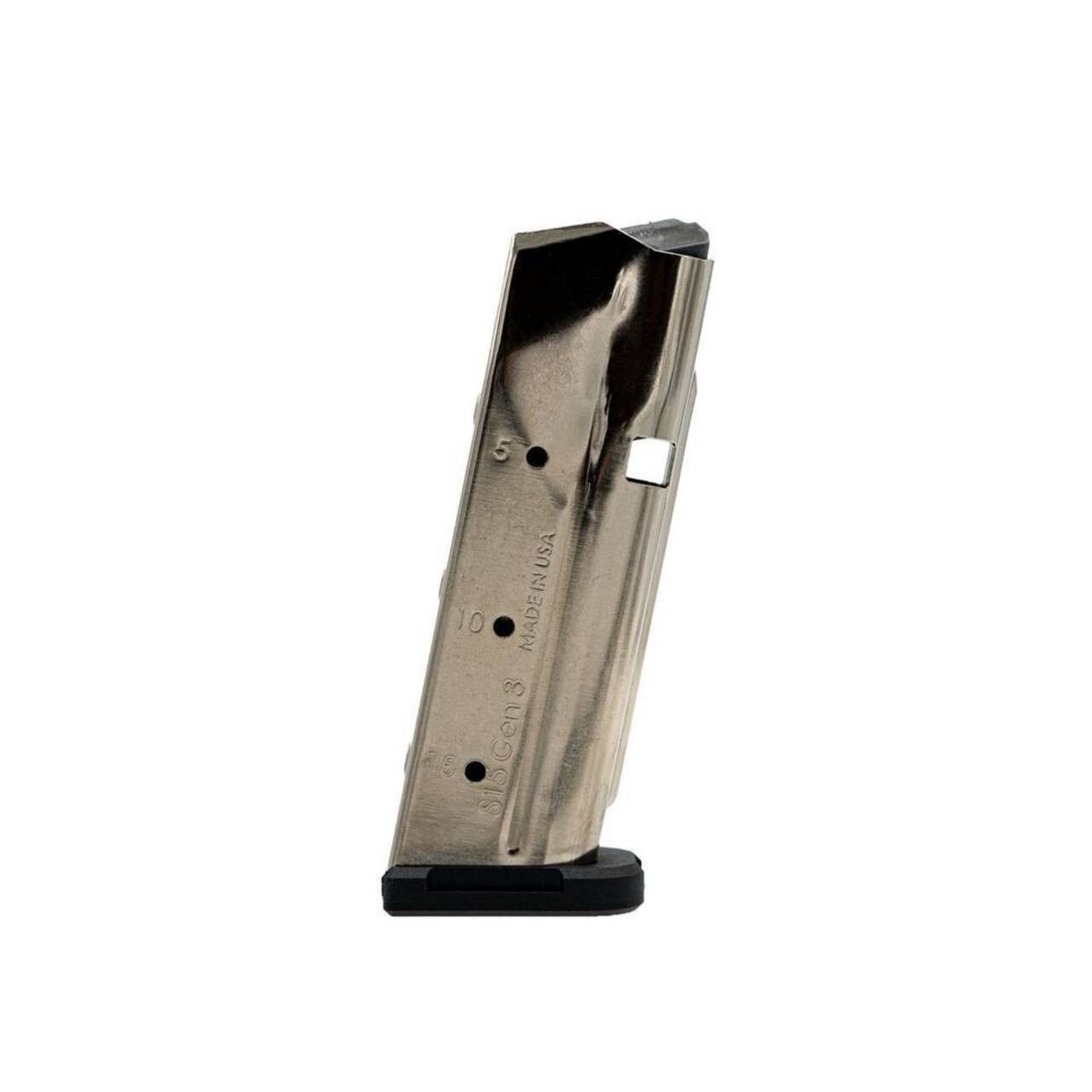 Shield Arms S15 Magazine Gen 3 for Glock 43X/48 15 Round Capacity Silver Nickel Finish, 850029545309, SA-S15-N-GEN3