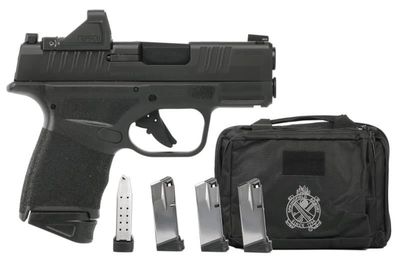 Springfield Armory Hellcat Micro Compact OSP Handgun Gear Up Package 9mm Luger 11rd (1) &amp; 13rd (3) Magazines 3&quot; Barrel Black with Bag and Viridian Green Dot, 706397984793, HC9319BOSP-GU24