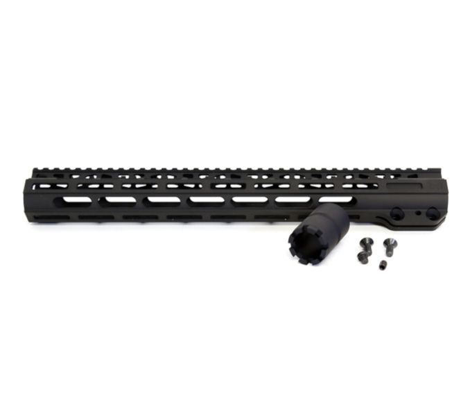 American Defense Manufactoring 15&quot; MLOK Rail w/Barrel Nut, Black, UP08