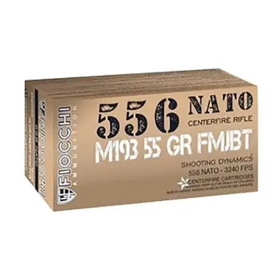 Fiocchi Shooting Dynamics Rifle Ammo Brass 5.56 50-Rounds 55 Grain FMJBT, 762344712062, 556M193L
