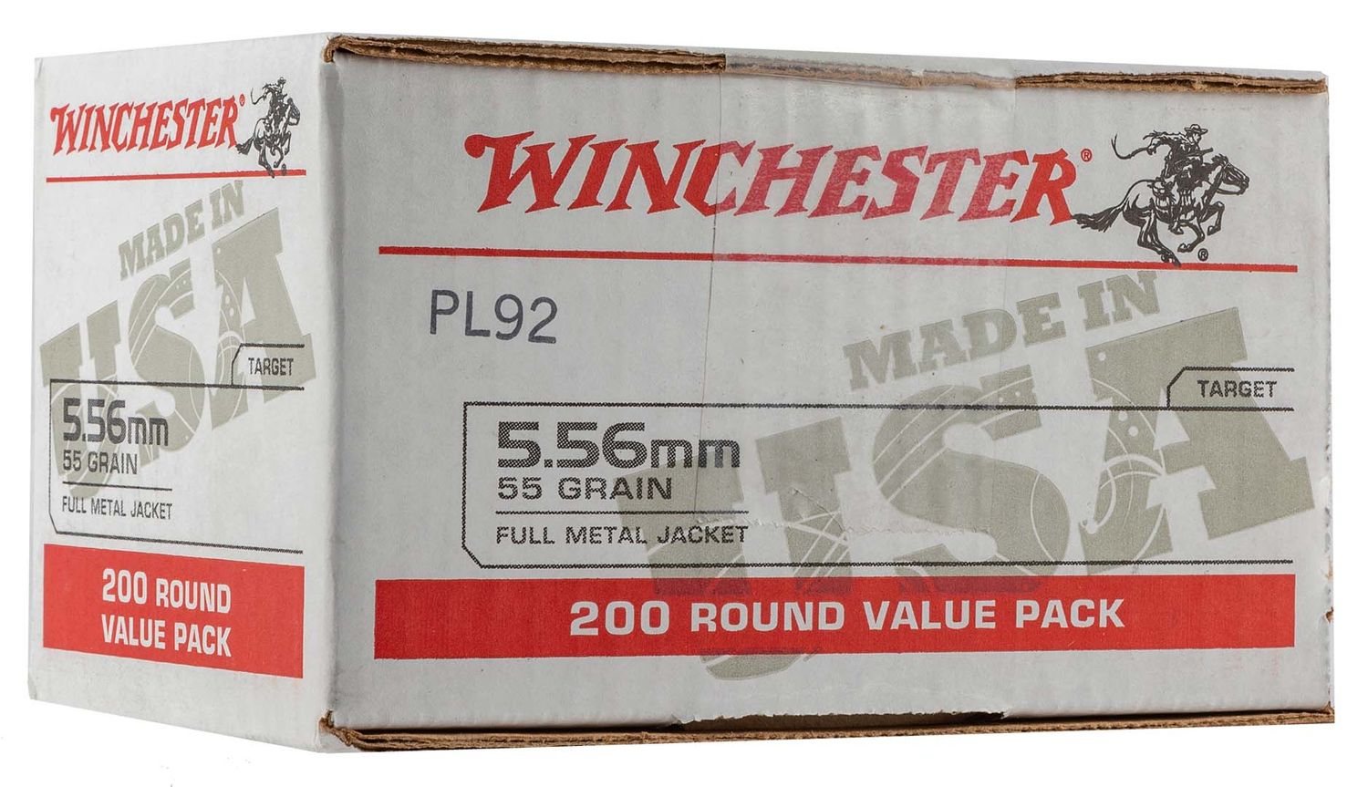 Winchester Lake City 5.56 NATO Ammunition 200 Rounds M193 FMJ 55 Grain, 020892224421, WM193200