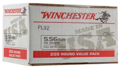 Winchester Lake City 5.56 NATO Ammunition 200 Rounds M193 FMJ 55 Grain, 020892224421, WM193200