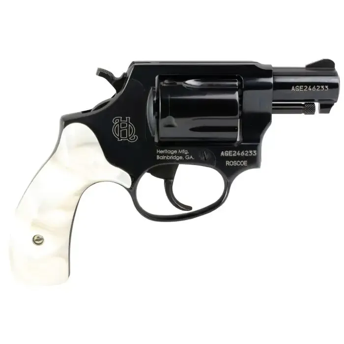 Heritage Firearms Roscoe Blued .38 SPL 2&quot; Barrel 5-Rounds Pearl Grips, 727962710135, HR38B2WP