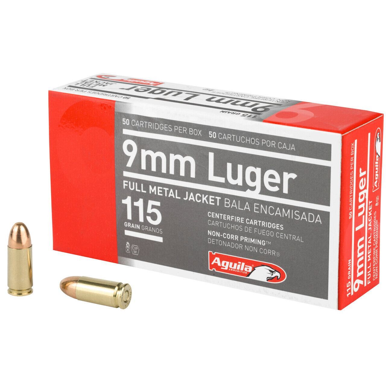 AGUILA 9MM FMJ 115GR 50RD BOX, 640420003085, 1E097704