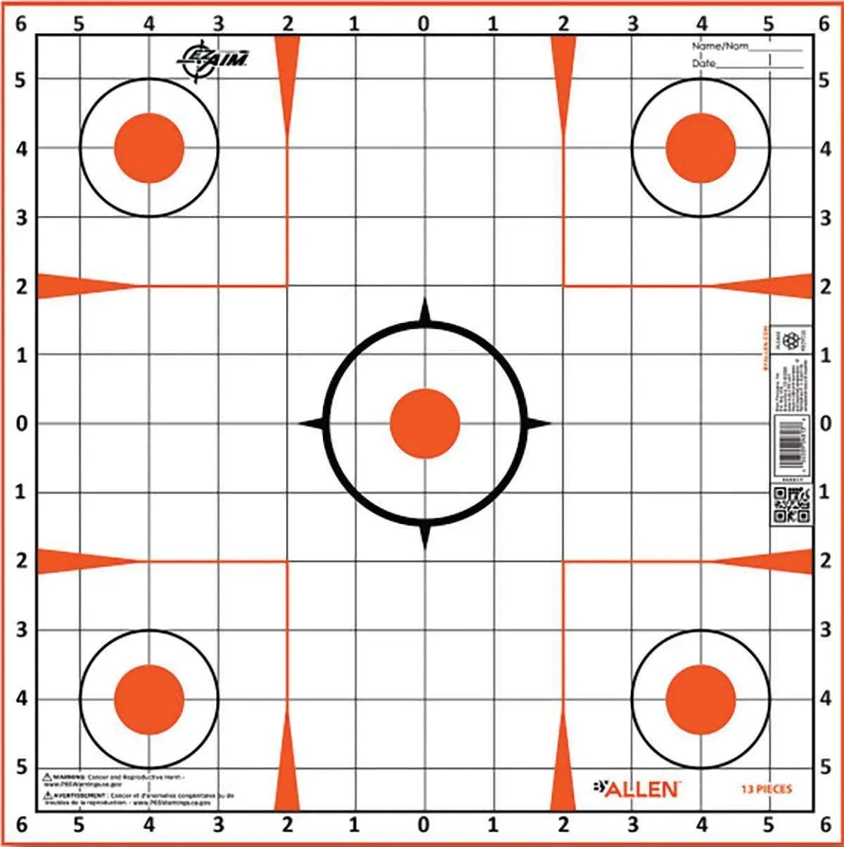 Allen EZ AIM Paper Targets Sight-In Grid 12x12 -12/ct, 026509048138, 15333