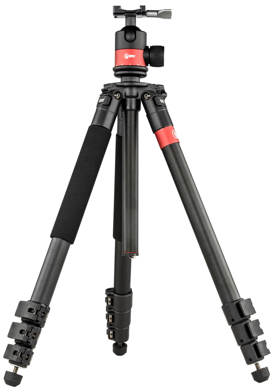 PREDATOR TACTICS DEADEYE RIFLE TRIPOD SYSTEM, MATTE BLACK/RED ALUMINUM FINISH