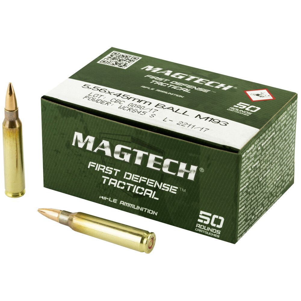 MagTech First Defense Tactical Rounds Brass 5.56 50-Rounds 55 Grain FMJ, 754908200313, 556A-50