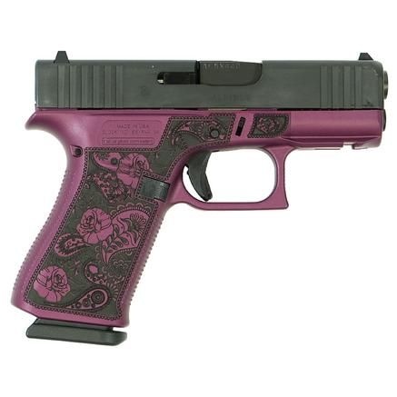 Glock 43X &quot;Paisley Grip&quot; Black Cherry Handgun 9mm Luger 10rd Magazines(2) 3.4&quot; Barrel Accessory Rail, 757106322672, UX4350201FR_MODBCFP